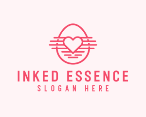 Pink Heart Egg logo design