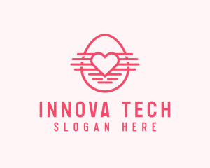 Pink Heart Egg logo design