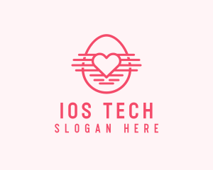 Pink Heart Egg logo design