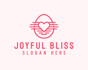 Pink Heart Egg logo design