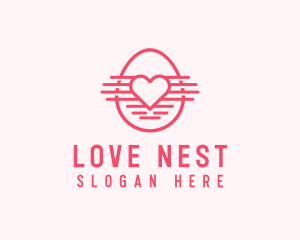 Pink Heart Egg logo design