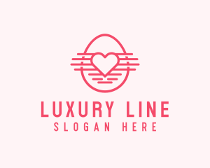 Pink Heart Egg logo design