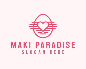 Pink Heart Egg logo design