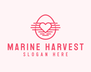 Pink Heart Egg logo design