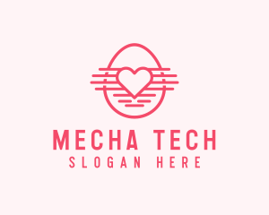 Pink Heart Egg logo design