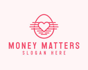 Pink Heart Egg logo design