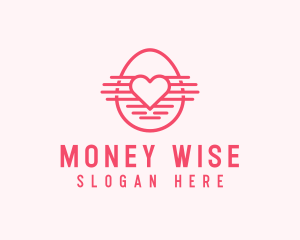 Pink Heart Egg logo design