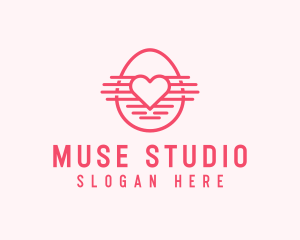 Pink Heart Egg logo design