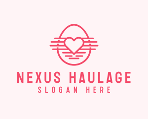 Pink Heart Egg logo design