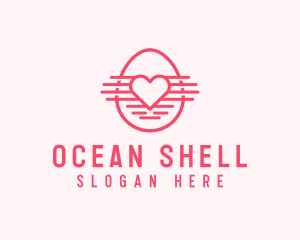 Pink Heart Egg logo design