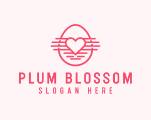 Pink Heart Egg logo design