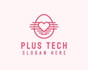 Pink Heart Egg logo design