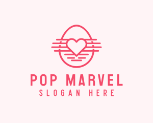 Pink Heart Egg logo design