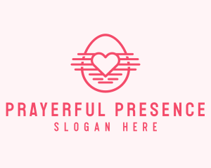 Pink Heart Egg logo design