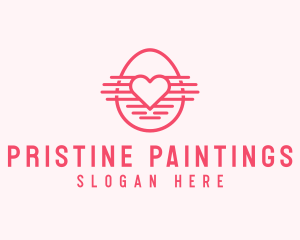 Pink Heart Egg logo design