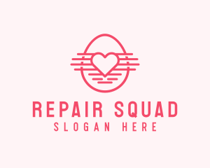 Pink Heart Egg logo design