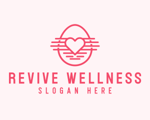 Pink Heart Egg logo design