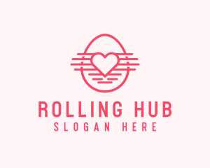 Pink Heart Egg logo design