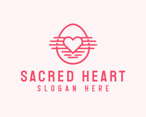 Pink Heart Egg logo design