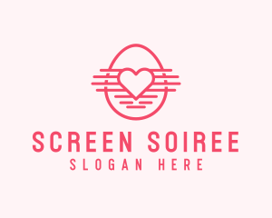 Pink Heart Egg logo design