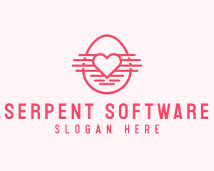 Pink Heart Egg logo design