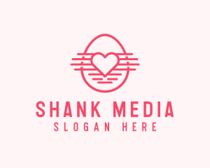 Pink Heart Egg logo design