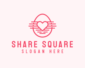 Pink Heart Egg logo design