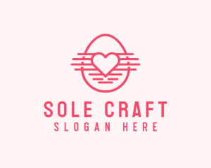 Pink Heart Egg logo design