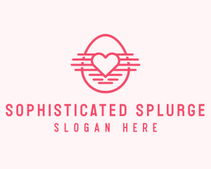 Pink Heart Egg logo design