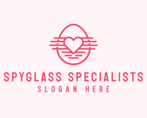 Pink Heart Egg logo design