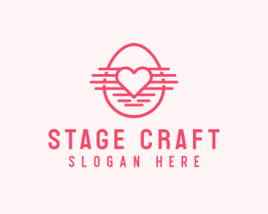 Pink Heart Egg logo design