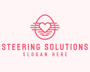 Pink Heart Egg logo design