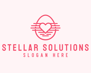 Pink Heart Egg logo design