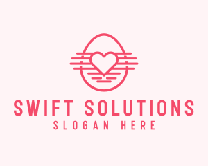 Pink Heart Egg logo design