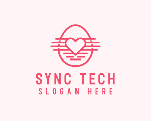 Pink Heart Egg logo design