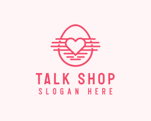 Pink Heart Egg logo design