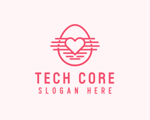 Pink Heart Egg logo design