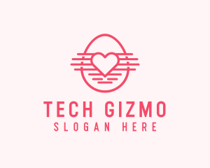 Pink Heart Egg logo design