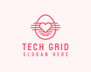 Pink Heart Egg logo design