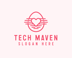 Pink Heart Egg logo design