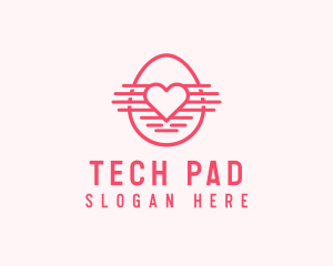 Pink Heart Egg logo design