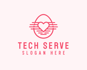 Pink Heart Egg logo design