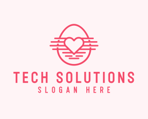 Pink Heart Egg logo design