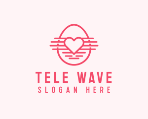 Pink Heart Egg logo design