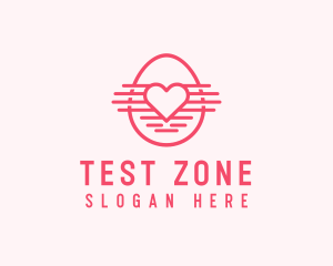 Pink Heart Egg logo design