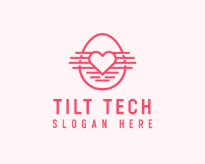 Pink Heart Egg logo design