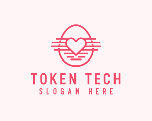 Pink Heart Egg logo design