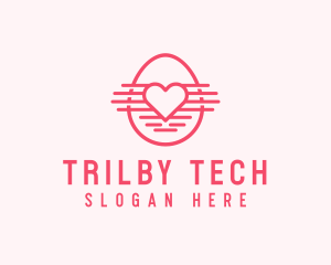 Pink Heart Egg logo design