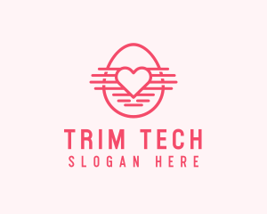 Pink Heart Egg logo design