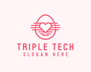 Pink Heart Egg logo design